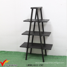 3 Tier a Frame Black Decorative Wooden Ladder Shelf